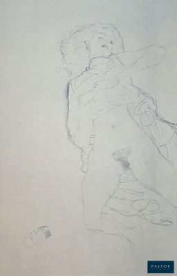 a drawing of a man with a hat and a cane