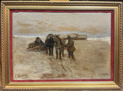 ALEKSEI STEPANOV (1858-1923) Attelage dans la neige