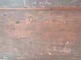 a close up of a piece of wood that has been stained