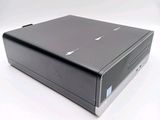 an image of a black computer sitting on top of a white table