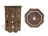 an image of a wooden table with a decorative design on it