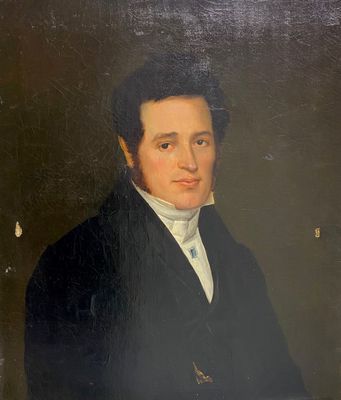 portrait d'un homme en manteau noir et chemise blanche