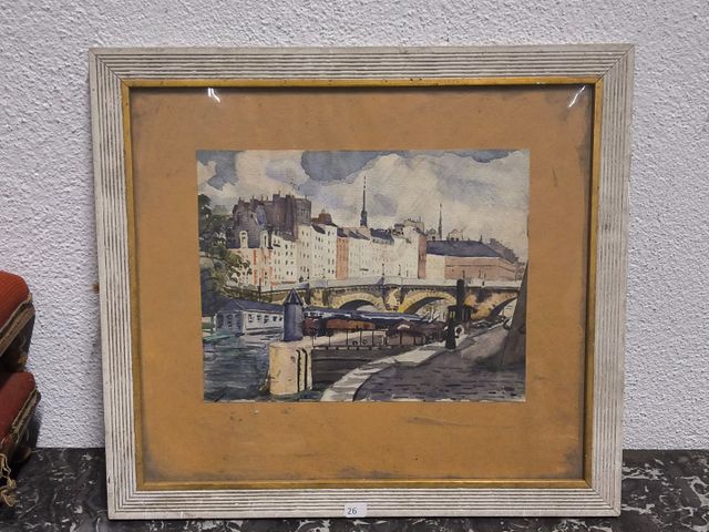 GOSSET. École française début XXème. « Paysage ». Aquarelle. Sign...