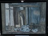 a picture of a painting on a easel on a table