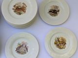 six plates with different designs on them on a table