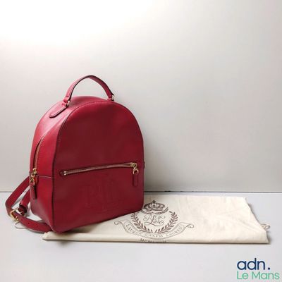 Sac à dos RALPH LAUREN "Huntley Leather Backpack" en cuir gr…