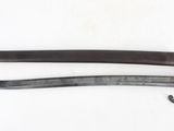 pair of two old swords on a white surface with a gold handle