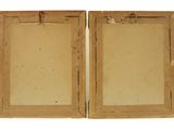 pair of antique wooden picture frames with rope hangers