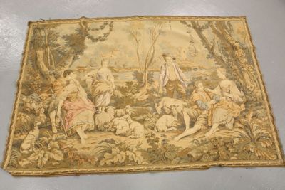 TAPISSERIE à décor d'une scène galante dans le goût du XVIII…