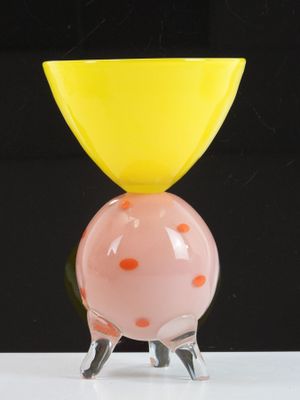 Scott SLAGERMAN (Né en 1964). Vase tripode en verre à décor …