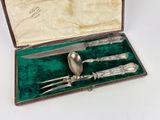 a silverware set in a case with a knife, fork and spoon
