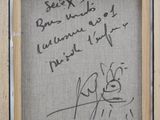 an old picture of a picture of a person with a handwritten message