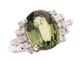 Bague en tourmaline verte et diamant