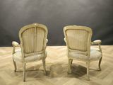 pair of louis xvi style cane back armchairs