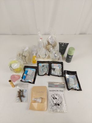 the contents of a kit are laid out on a white surface