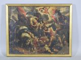 painting of a painting of a group of men on horseback