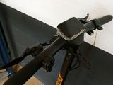 a close up of a bicycle with a seat on it