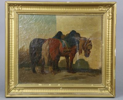 tableau représentant deux chevaux côte à côte