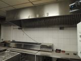 a kitchen with a stove, sink, and oven in it
