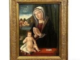 une image d'une peinture représentant une femme tenant un bébé