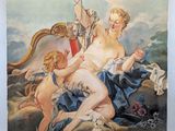 une image représentant un tableau où l'on voit une femme assise sur un canapé
