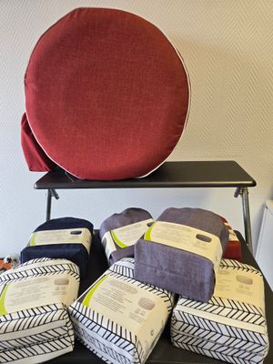 Lot 8 poufs gonflables déperlants diamètre 53 haut 23 cm - Photo 1