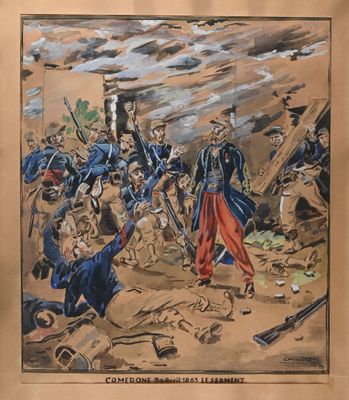 an image of a painting of a group of men in military uniforms