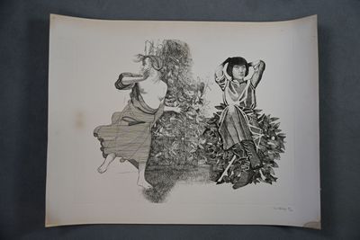 Aat VERHOOG (né en 1966), "Deux femmes", Gravure en noir, si…
