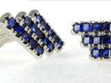 pair of blue sapphire and diamond cufflinks