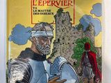 the cover of les 4 avres de lepervierer, with a cartoon of a man in armor