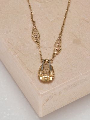 Collier en trois tons de métal doré rose, jaune et blanc à m…