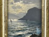 une image d'un tableau représentant un voilier dans l'océan