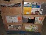 many boxes stacked on top of each other on a pallet