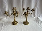 paire de candélabres anciens en laiton