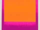 an orange and pink square on a white background
