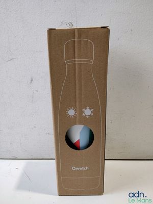 a cardboard box with a picture of a bottle on it