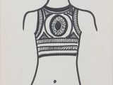 an image of a drawing of a woman ' s torso in a bikini