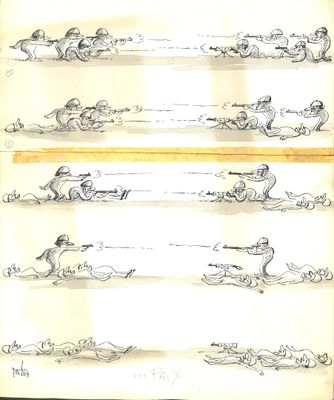 several sketches of a man on a surfboard in various positions