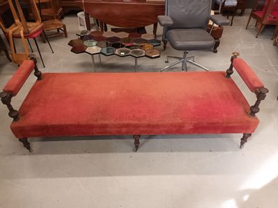 Grand banc de château en bois tourné d'époque Napoléon III f… - Photo 1