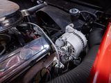 a close up of a car ' s engine with the hood open