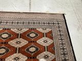 a cat that is sitting on a rug on the floor