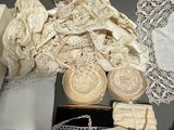 many different types of laces on display on a table