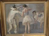 une peinture représentant un groupe de personnes dans une pièce