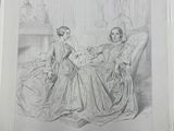 an image of a drawing of two women sitting on a couch