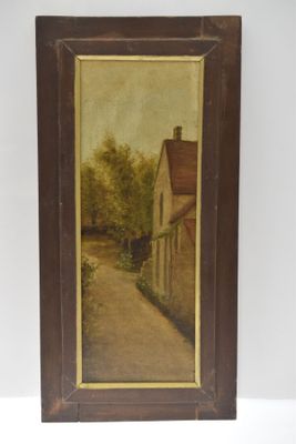 "Ruelle", Huile sur panneau. 53x20 cm
