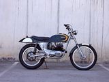 a motorcycle that is parked in a parking lot