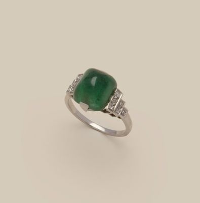 an emerald and diamond ring