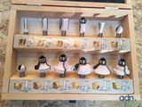a picture of a set of router bits in a display case