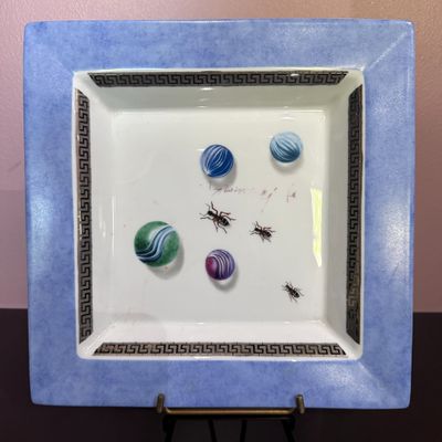 Vide poche Porcelaine Limoges JACQUES PERGAY trompe l'œil "F…