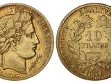 une pièce d'or ornée d'une tête de femme
